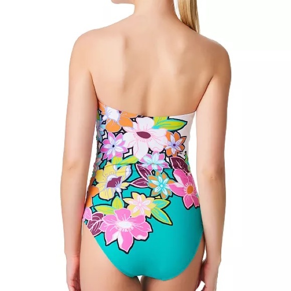 Bleu Rod Beattie Swimsuit Color Crush Shirred One Piece Strapless 8 - Picture 2 of 6